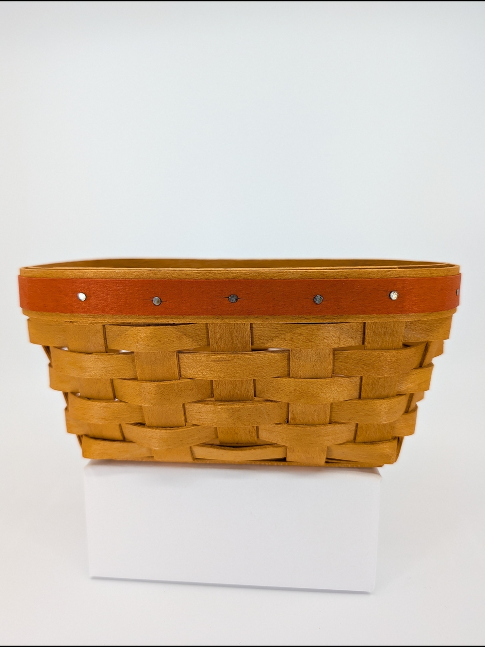 Longaberger 1999 Candy Corn Basket, Liner, Protector & Tie-On 14354 Halloween - Picture 7 of 11
